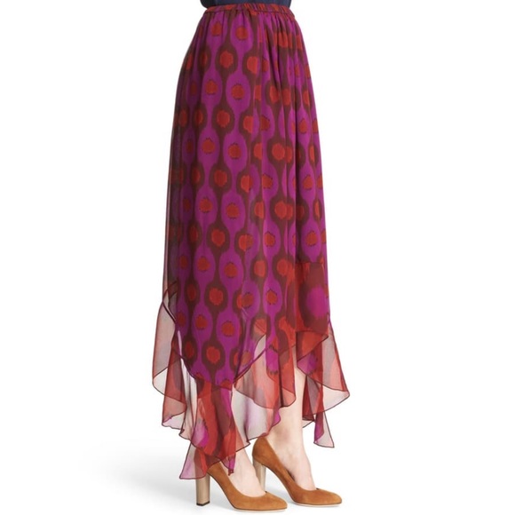 Diane Von Furstenberg Dresses & Skirts - DVF Printed Louella Handkerchief-Hem Silk Skirt